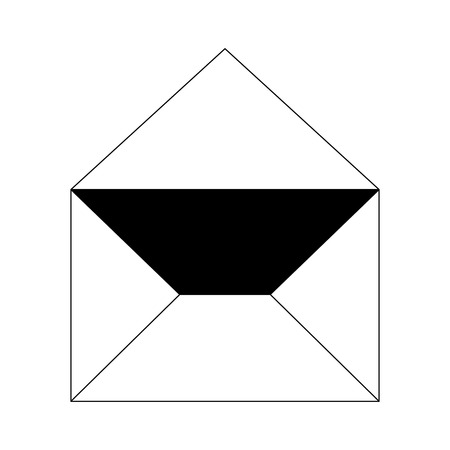 open message envelope  icon image vector illustration design  black and whiteのイラスト素材