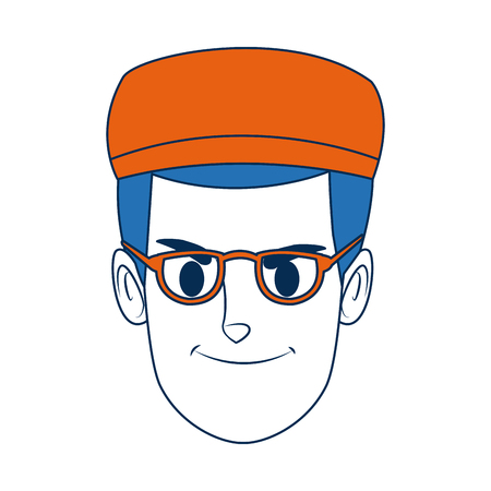 smiling man portrait male character people vector illustrationのイラスト素材