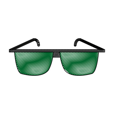 green glasses accessory fashion design vector illustrationのイラスト素材