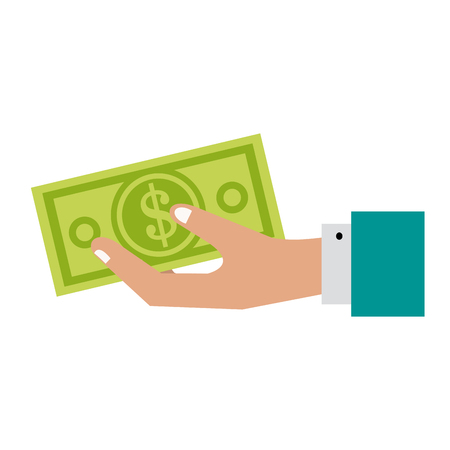 dollar bill in businessman hand money icon image vector illustration designのイラスト素材