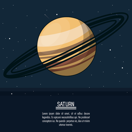 colorful poster with planet saturn vector illustrationのイラスト素材