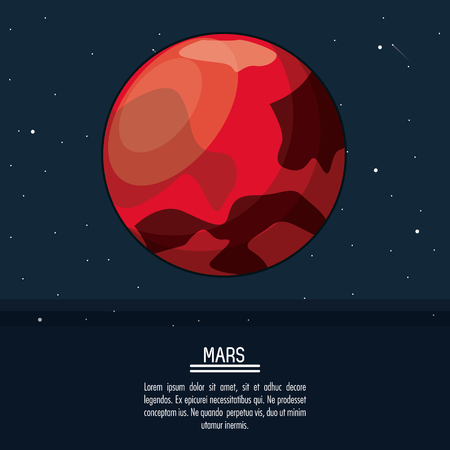 colorful poster with planet mars vector illustrationのイラスト素材