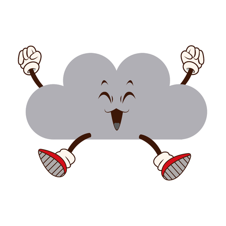 kawaii cloud weather climate meteorology icon vector illustrationのイラスト素材