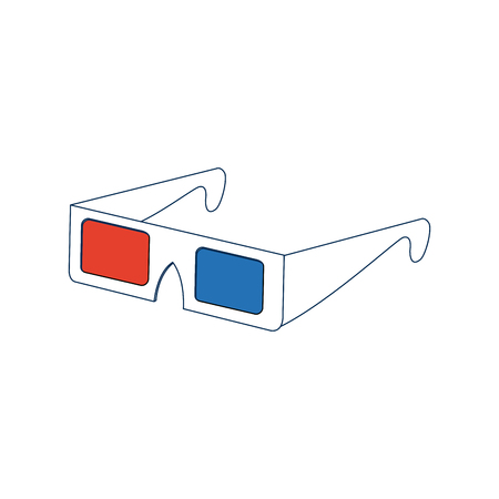 modern 3D cinema glasses entertainment eyesight vector illustration