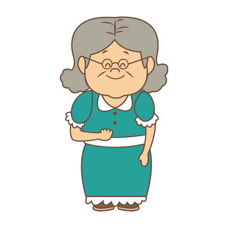 portrait of lovely grandmother old woman happy vector illustrationのイラスト素材