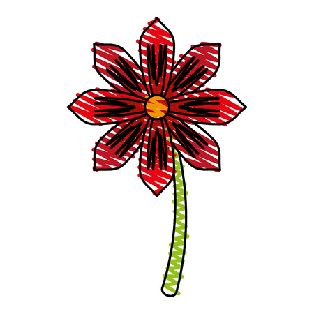 colorful flower doodle over white background vector illustrationのイラスト素材