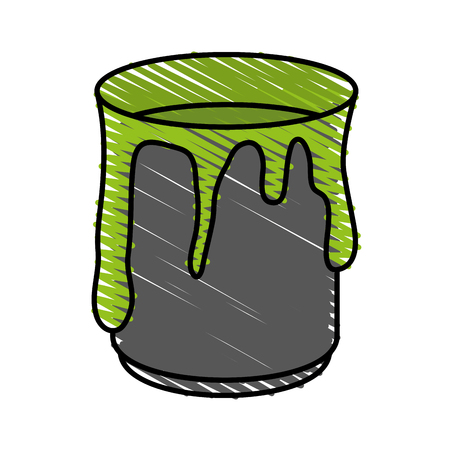 Paint can doodle over white background vector illustrationのイラスト素材