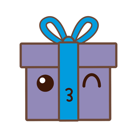 gift box wrapped ribbon bow decoration vector illustrationのイラスト素材