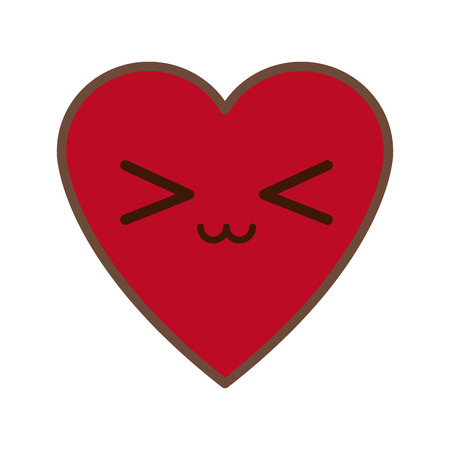 red heart love romance feeeling symbol vector illustrationのイラスト素材