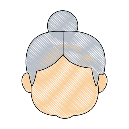 portrait of lovely grandmother old woman female image vector illustrationのイラスト素材