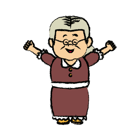 lovely grandmother old woman  image vector illustrationのイラスト素材