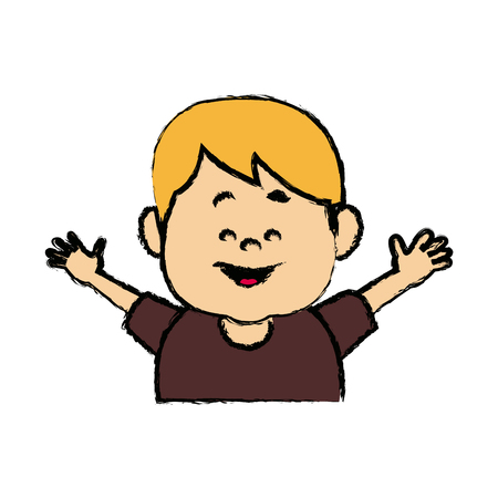 portrait boy grandson person image vector illustrationのイラスト素材