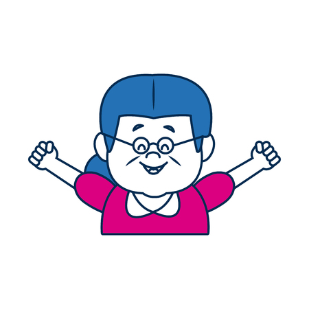 portrait of lovely grandmother old woman happy vector illustrationのイラスト素材