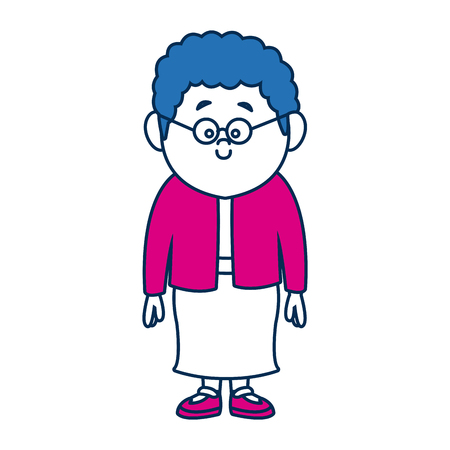 cartoon woman skirt and shirt clothes standing vector illustrationのイラスト素材