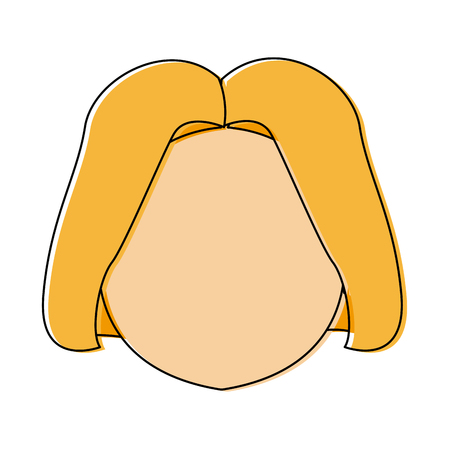 cartoon woman face character people female vector illustrationのイラスト素材