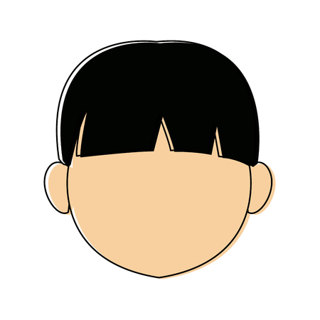 Cartoon profile boy little avatar people young vector illustrationのイラスト素材