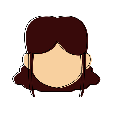 Cartoon woman face character people female vector illustrationのイラスト素材