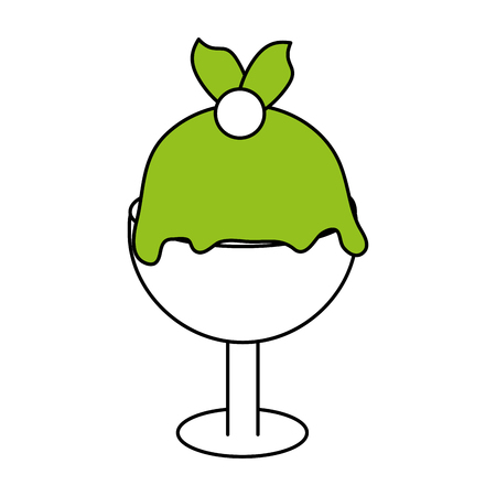 delicious ice cream in cup icon image vector illustration flatのイラスト素材