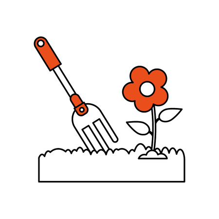 rake gardening tool icon image vector illustration designのイラスト素材