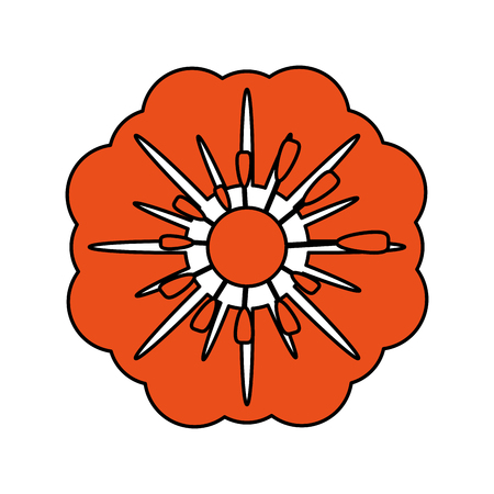 single orange flower icon image vector illustration designのイラスト素材