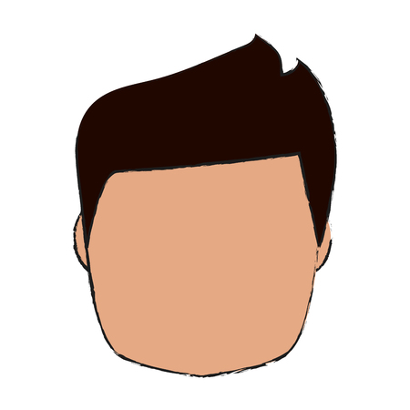 Colorful man head doodle over white background vector illustrationのイラスト素材