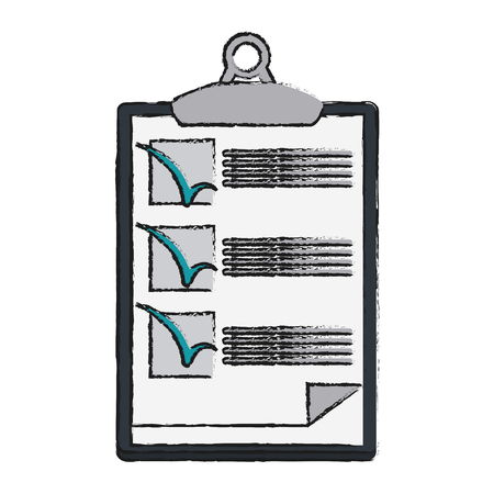 Colorful doodle checklist over white background vector illustrationのイラスト素材