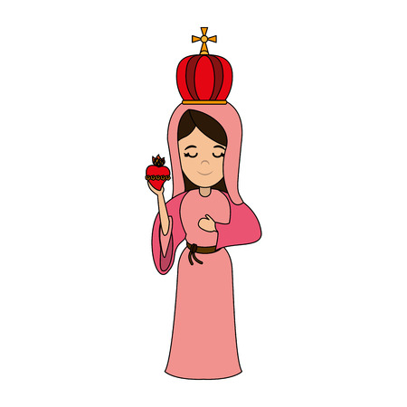 blessed holy virgin mary icon vector illustration graphic designのイラスト素材