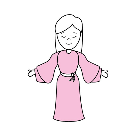 blessed holy virgin mary icon vector illustration graphic designのイラスト素材
