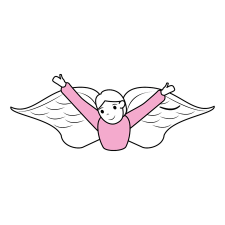 cute angel cartoon vector illustration graphic designのイラスト素材