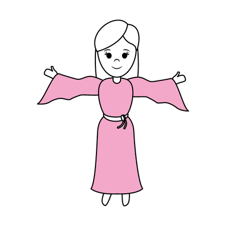 blessed holy virgin mary icon vector illustration graphic designのイラスト素材