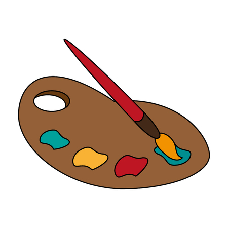 Paint palette mix flat  vector illustration design graphicのイラスト素材