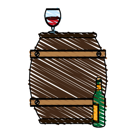 Barrel beverage dispenser doodle vector illustration design graphicのイラスト素材