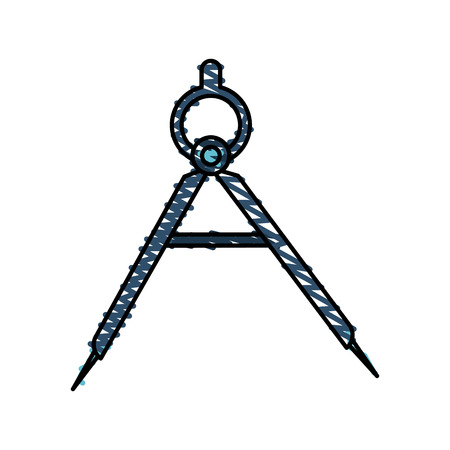 Colorful compass doodle over white background vector illustrationのイラスト素材