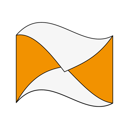 Flat line envelope with hint of color over white backgroundのイラスト素材