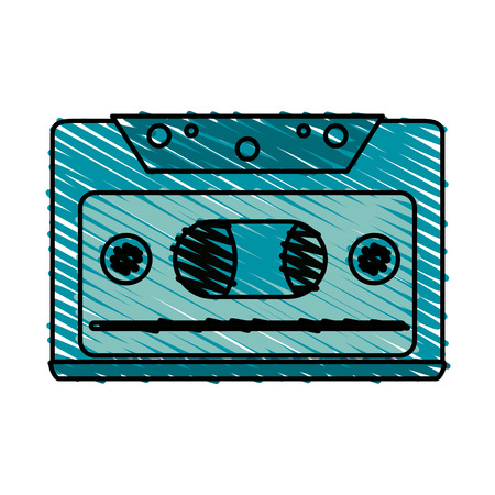 Colorful tape doodle over white background vector illustrationのイラスト素材