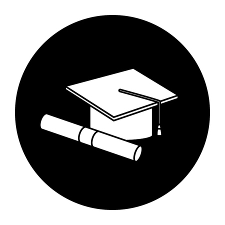 graduation cap diploma certificate school vector illustrationのイラスト素材