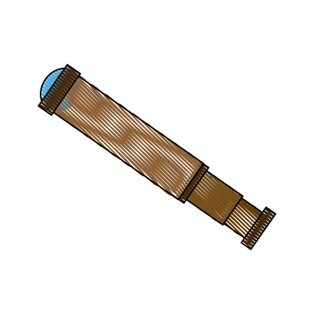 Telescope for astronomy science study equipment illustration.のイラスト素材