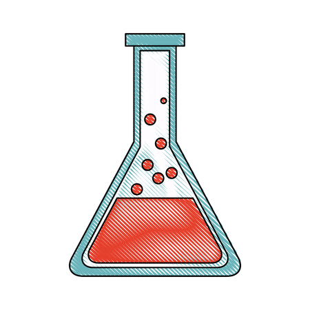 school test tube glass science laboratory chemistry vector illustrationのイラスト素材