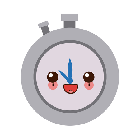 kawaii stopwatch school subject sign simple icon on background vector illustrationのイラスト素材