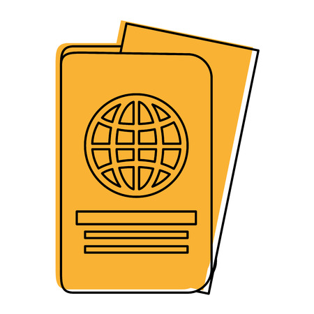 passport with paper coming out icon image vector illustration designのイラスト素材