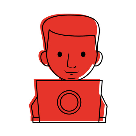 man using computer icon image vector illustration designのイラスト素材