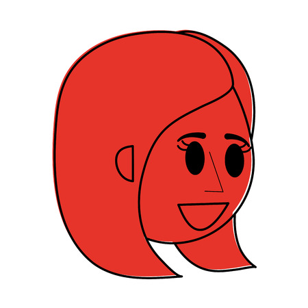 happy woman cartoon icon image vector illustration design  red colorのイラスト素材