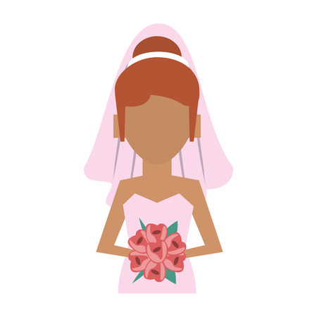 bride avatar icon image vector illustration designのイラスト素材