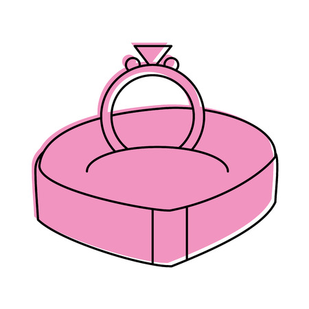 ring in box wedding icon image vector illustration designのイラスト素材