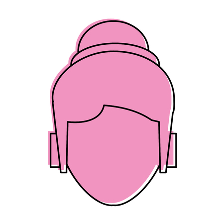 woman with hair updo avatar icon image vector illustration designのイラスト素材