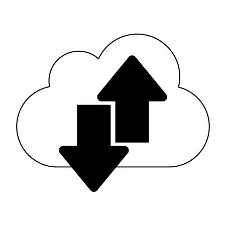 cloud with download arrow icon image vector illustration designのイラスト素材