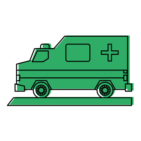 ambulance healthcare icon image vector illustration design  green colorのイラスト素材