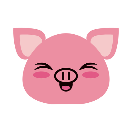 pig cute animal cartoon icon image vector illustration designのイラスト素材