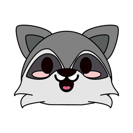 raccoon cute animal cartoon icon image vector illustration designのイラスト素材