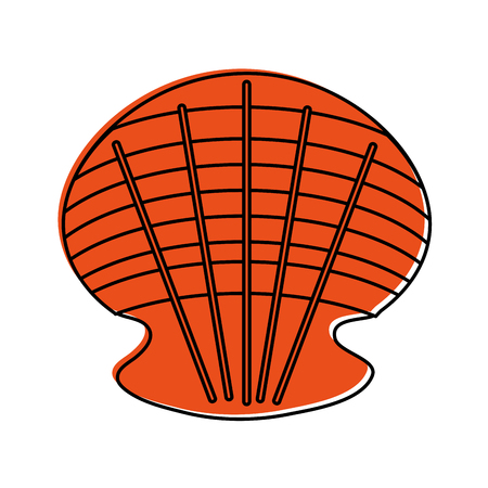 sea shell icon image vector illustration design  orange colorのイラスト素材